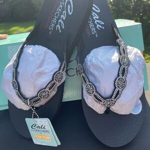 Skechers Women's Black Beaded Sandals